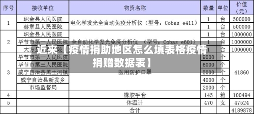 近来【疫情捐助地区怎么填表格疫情捐赠数据表】