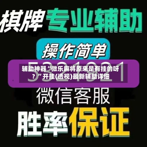 辅助神器“微乐麻将原来是有挂的呀？”开挂(透视)最新辅助详细