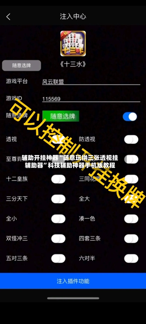 辅助开挂神器“随意玩拼三张透视挂辅助器”科技辅助神器手机版教程