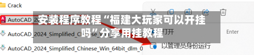 安装程序教程“福建大玩家可以开挂吗”分享用挂教程