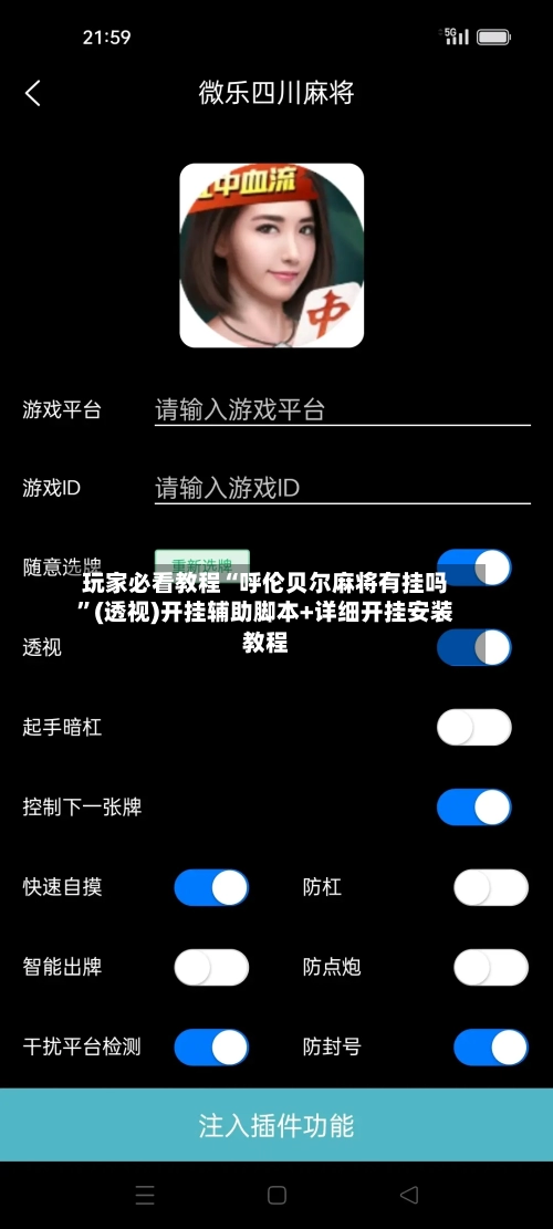 玩家必看教程“呼伦贝尔麻将有挂吗”(透视)开挂辅助脚本+详细开挂安装教程-第3张图片