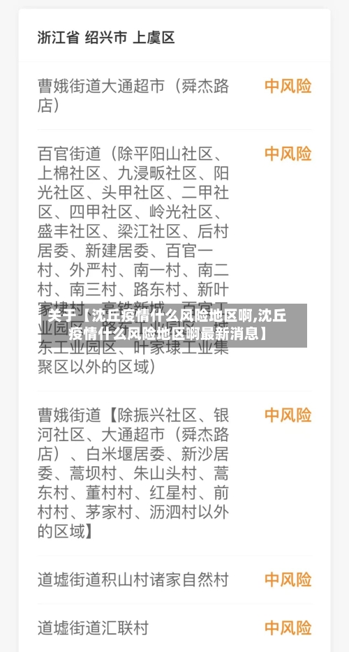关于【沈丘疫情什么风险地区啊,沈丘疫情什么风险地区啊最新消息】