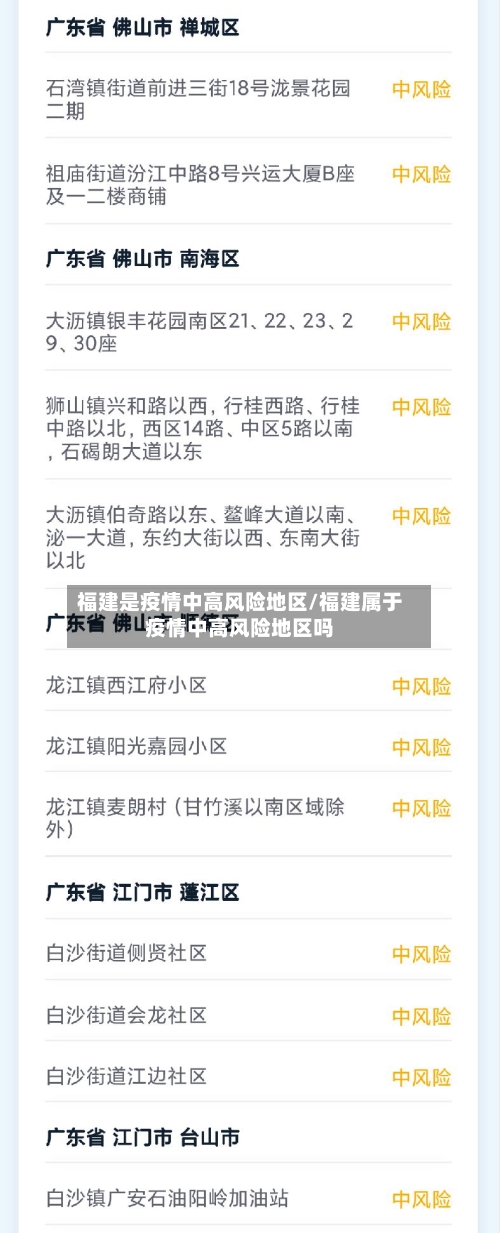 福建是疫情中高风险地区/福建属于疫情中高风险地区吗-第2张图片